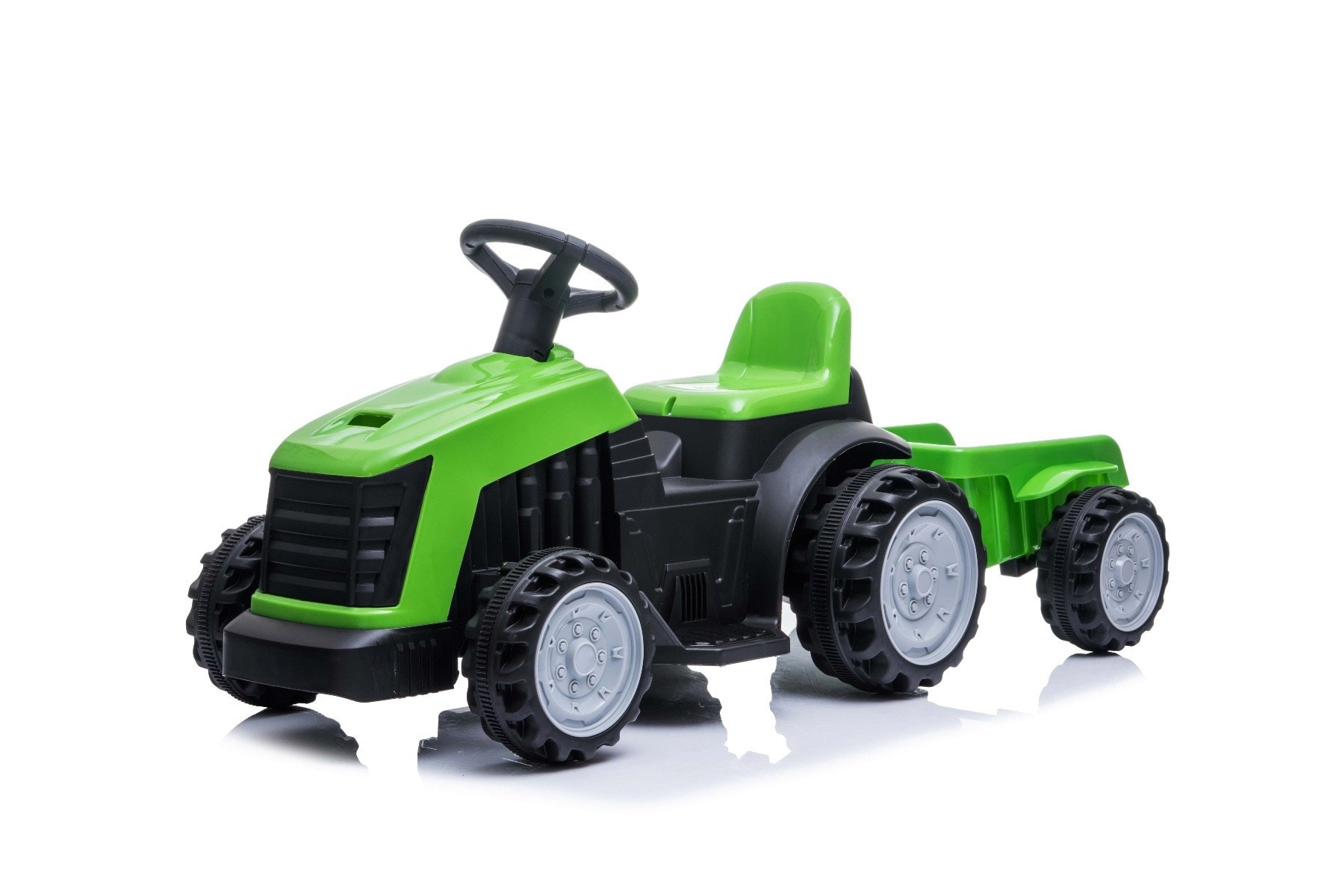 Tracteur électrique enfant avec remorque vert