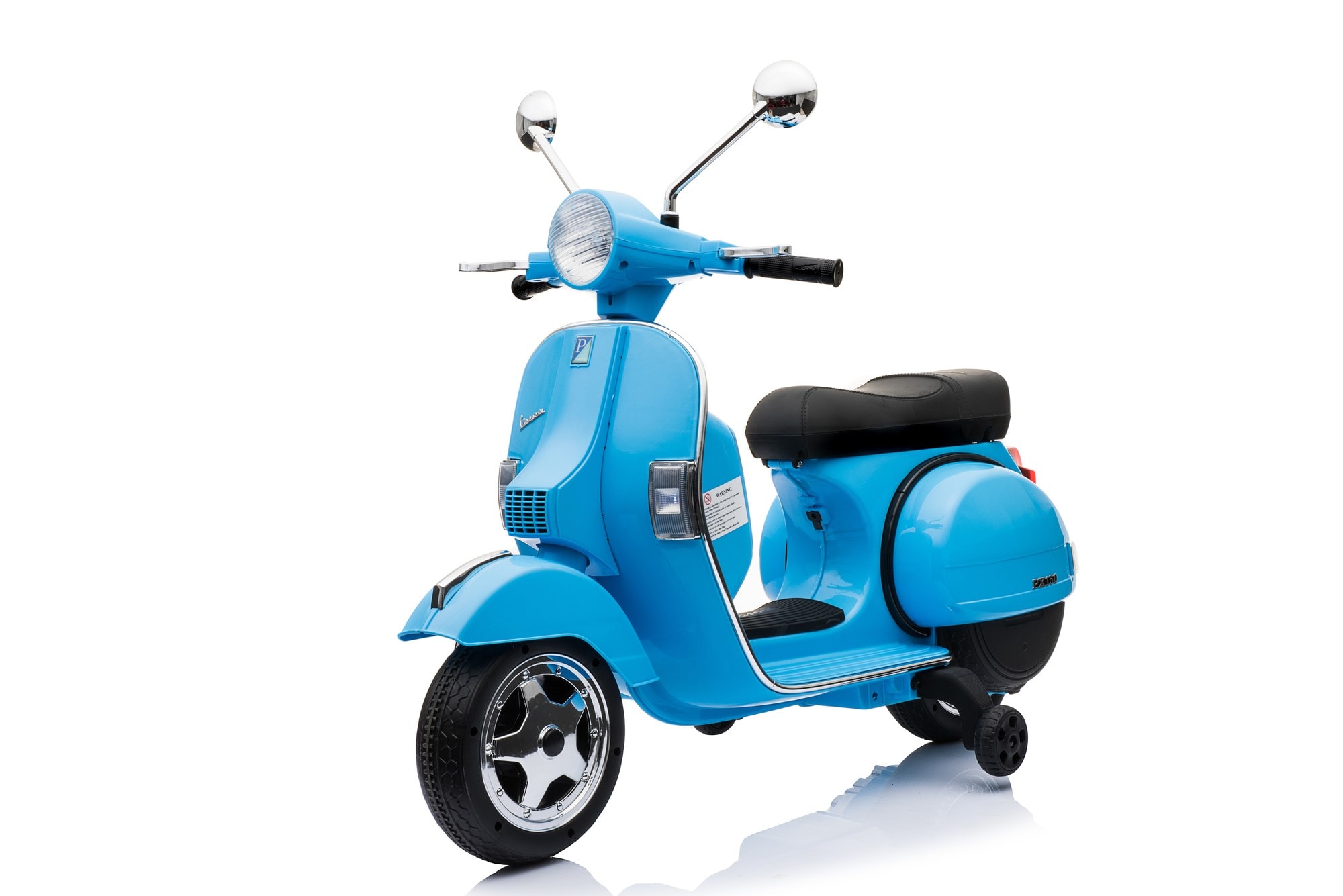 Scooter electrique vespa 18w pour enfant - bleu ciel - avec klaxon