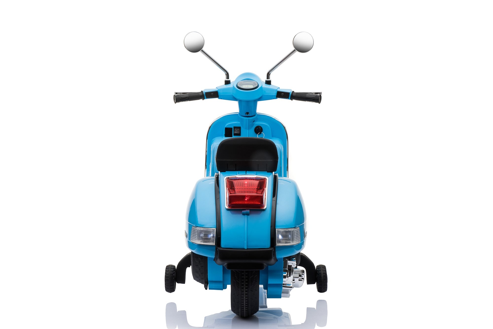 Scooter electrique vespa 18w pour enfant - bleu ciel - avec klaxon, système  audio et roulettes de soutien VESPA SCELECVESPA003