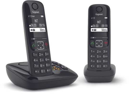 Téléphone fixe sans fil duo - TGD322FRG - Noir PANASONIC : les 2 combinés à  Prix Carrefour