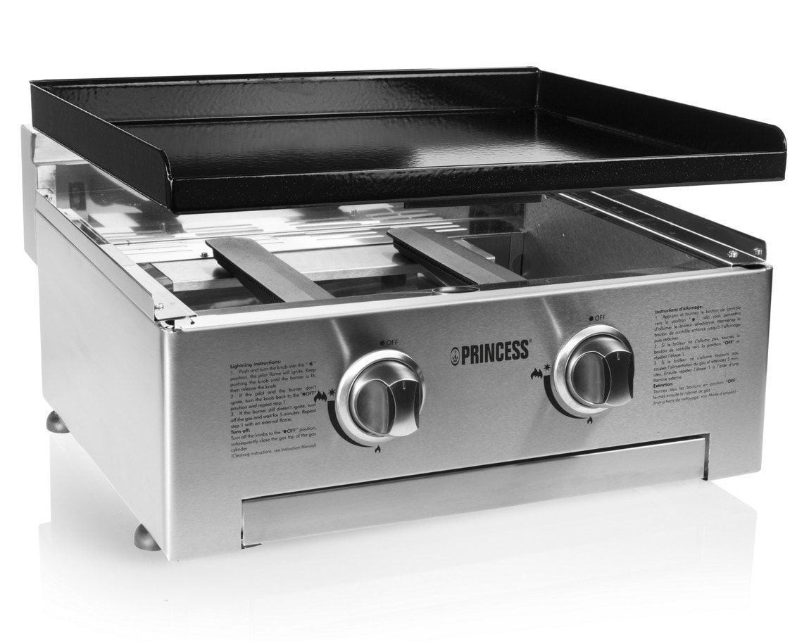 Plancha gaz 4800w plaque fonte émaillé 54x41.6cm 01.105052.02.001