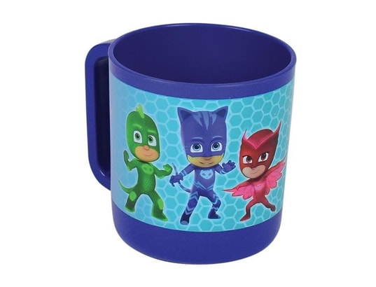 Set De Couverts Enfants Pyjamask - Fourchette Et Cuillère Plastique/Inox - Héros Gluglu, Bibou, Yoyo