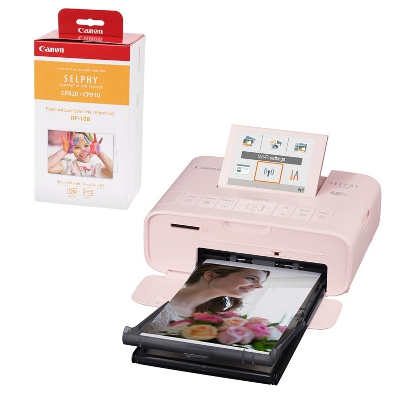 Imprimante photo portable couleur Canon SELPHY CP1300, Rose + Jeu