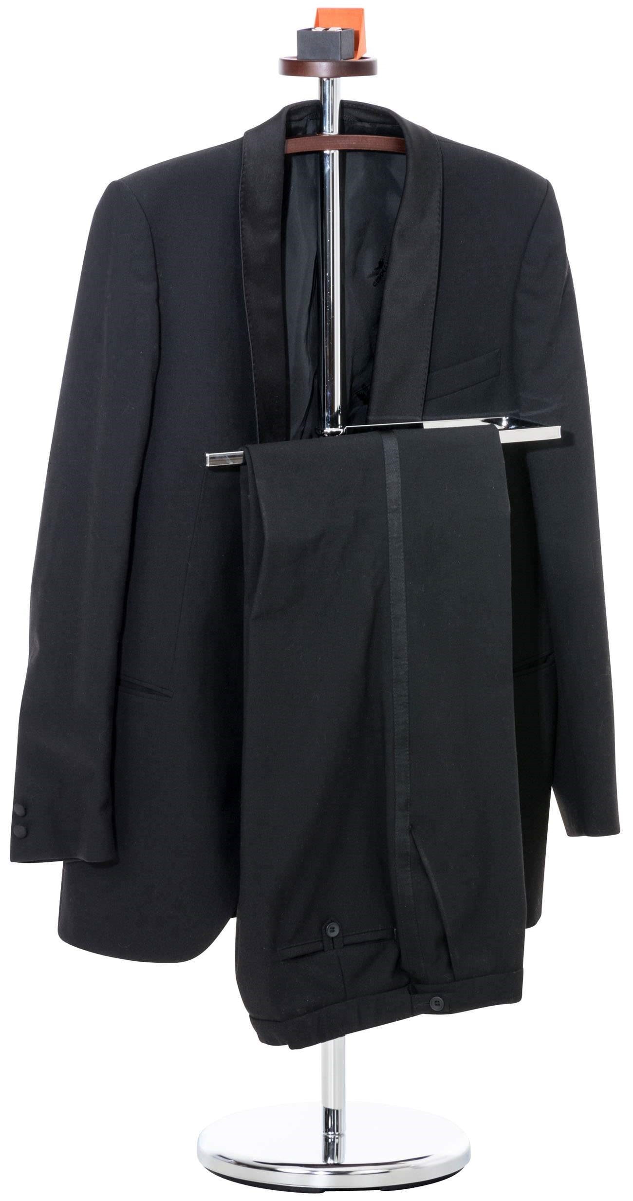 Valet De Chambre Valet De Nuit CAMILO Chevalet De Nuit Avec Cintre Pour Veste Et Portant Pour Pantalons En Metal Chrome