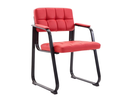 DECOSHOP26 Chaise visiteur fauteuil de bureau sans roulette simili cuir rouge bur10229 MA 14CA549CHAI 4SZ5K DECOSHOP26 Chaise visiteur fauteuil de bureau sans roulette simili cuir rouge bur10229 MA 14CA549CHAI 4SZ5K