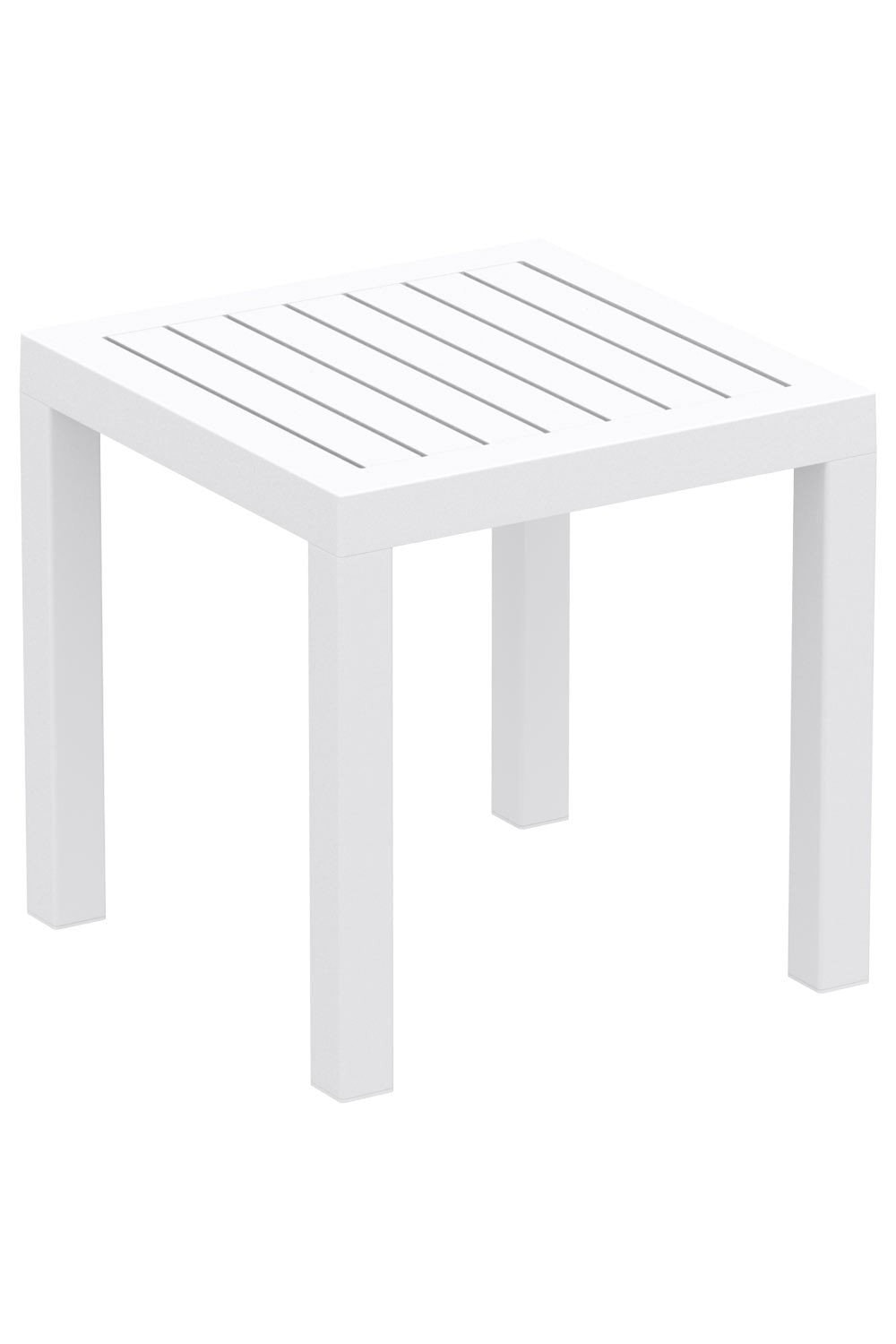 Petite table de jardin en plastique blanc résistante aux