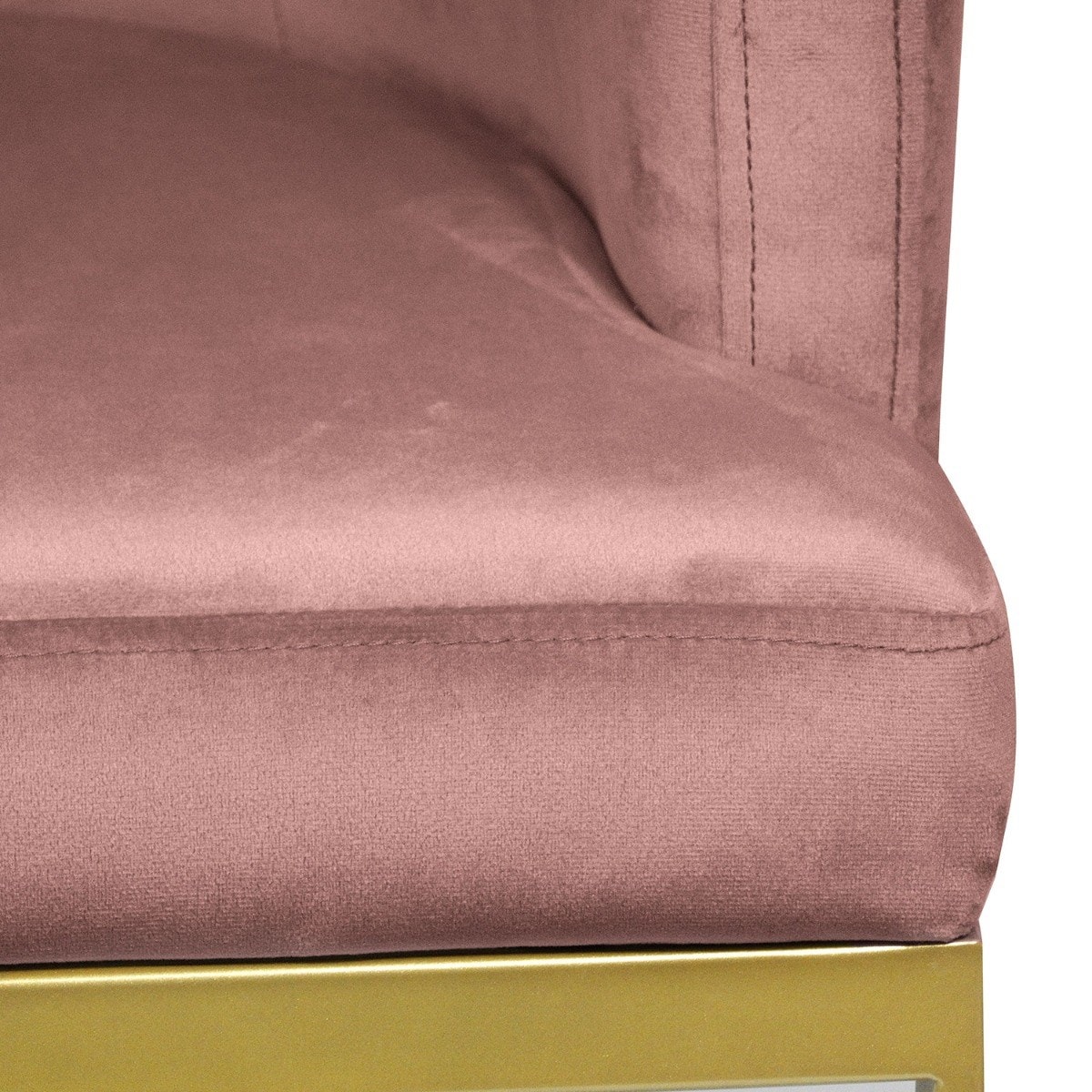 Chaise / Fauteuil Noellie Velours Rose pieds Or