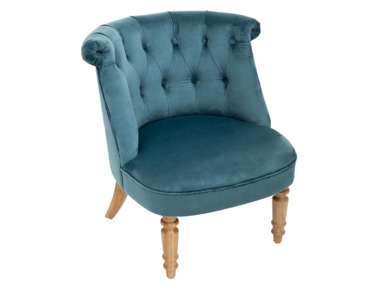 Fauteuil velours crapaud bleu atmosphera ATMOSPHERA 26655 3535