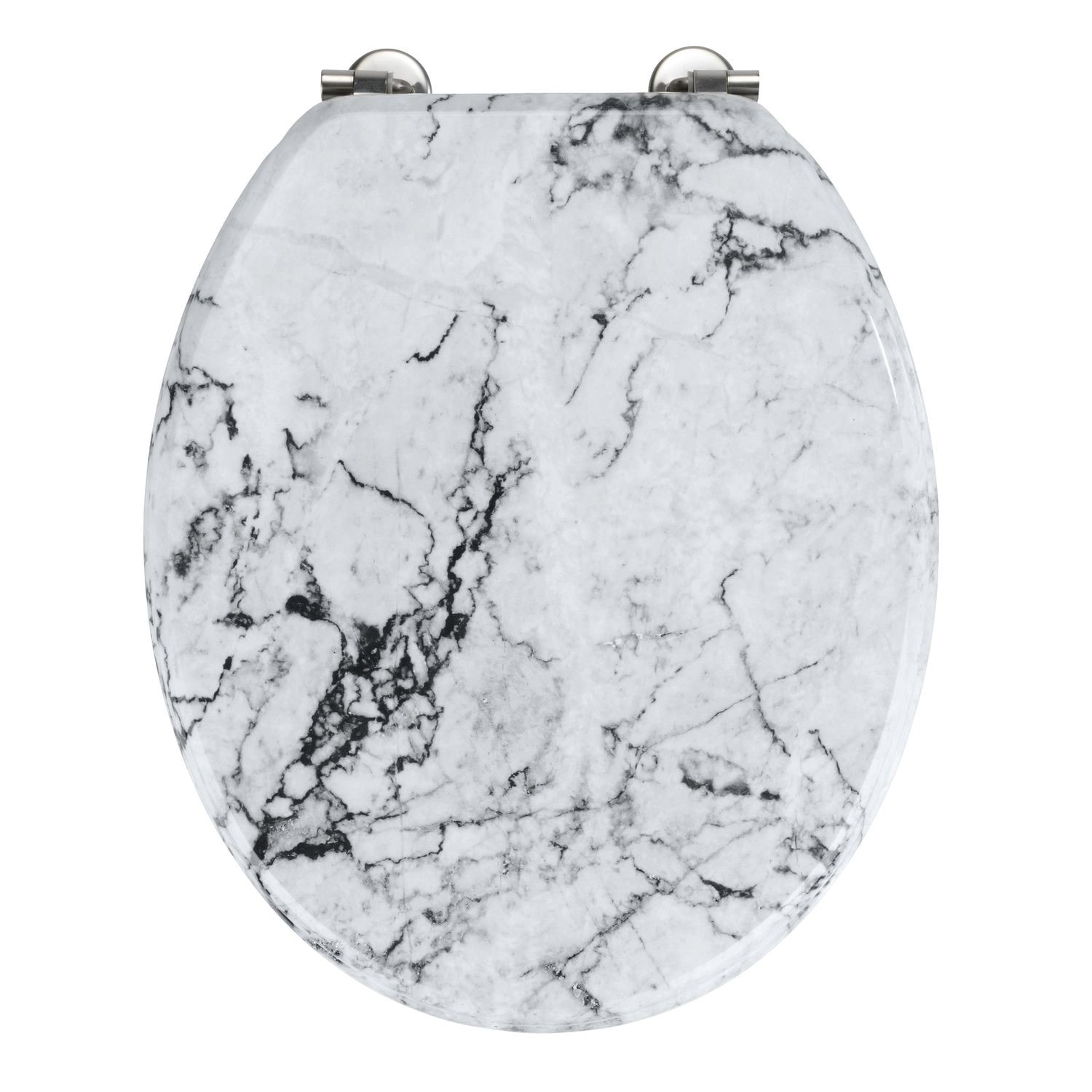 Abattant wc en mdf design marbre onyx - blanc WENKO 399278 Pas Cher 