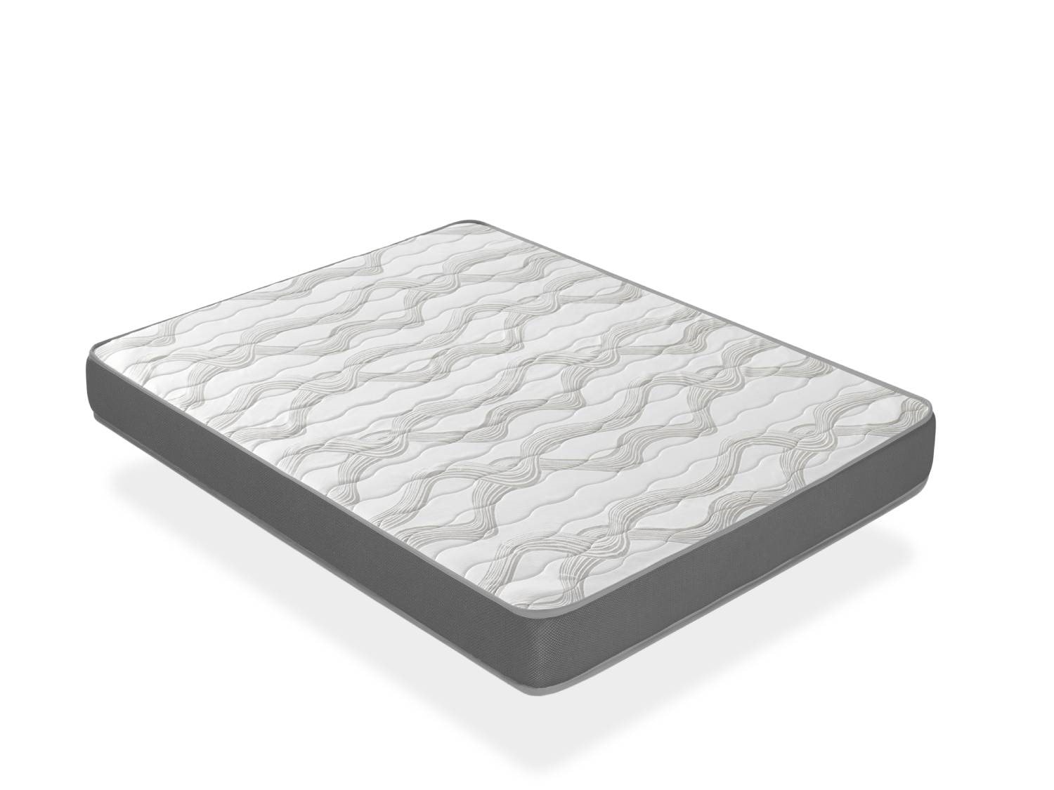 Matelas 140X190 NIRVANA Epaisseur 16 CM - Mousse SuperSoft ¿ Gris clair ¿  Technologie AirFresh