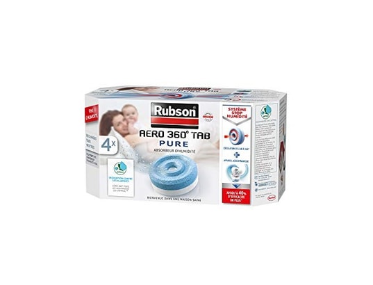 RUBSON - Rubson aéro 360° pure 4 recharges tabs neutres 450 g, recharges  anti-humidité & anti-odeurs pour déshumidificateur rubson
