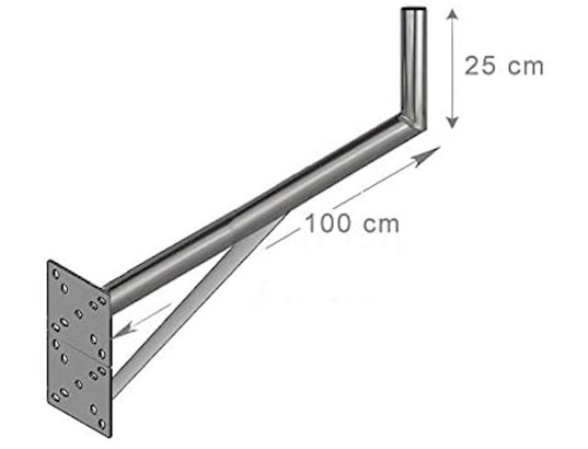 Fixation Murale En L Pour Antenne Et Parabole - Déport 15cm X 15cm, Mât 42mm