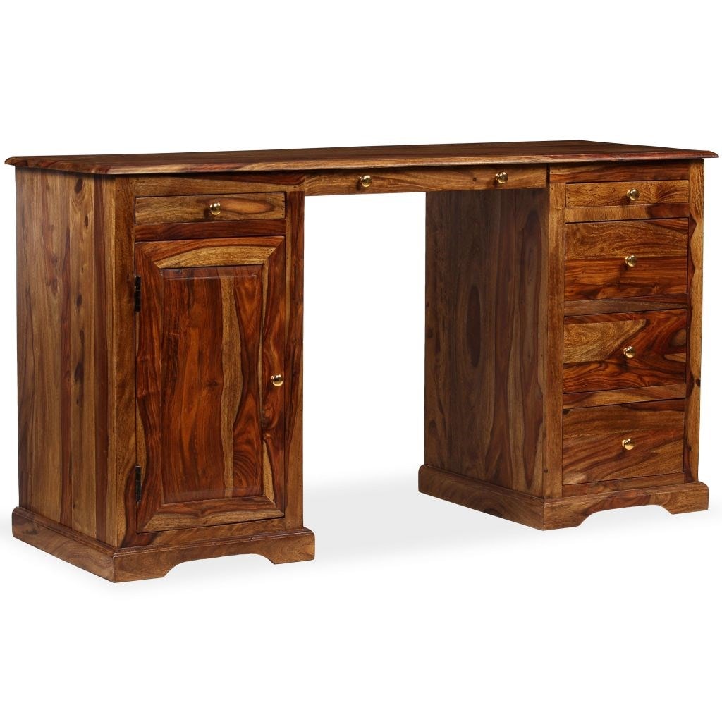 vidaXL Buffet / bureau Bois massif de Sesham Marron