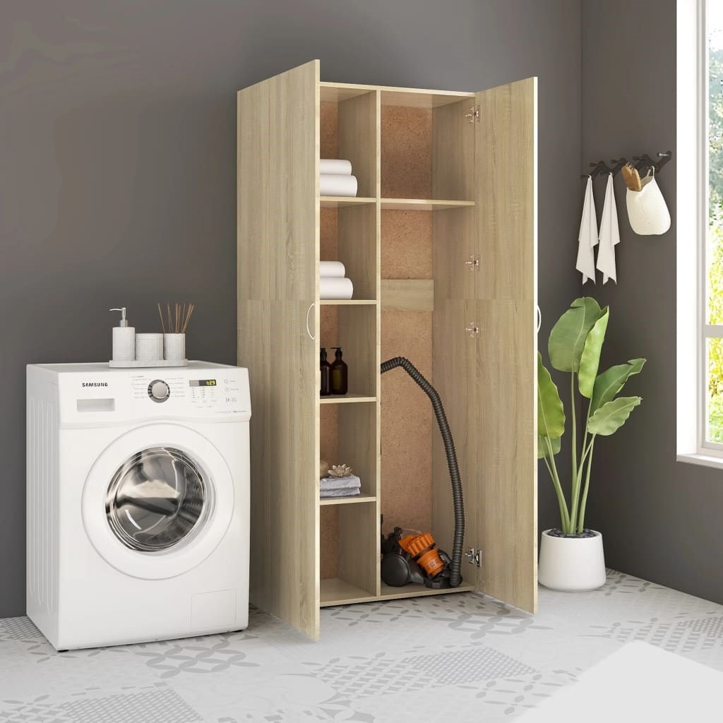 Vidaxl armoire de rangement chêne sonoma 80 x 35,5 x 180 cm aggloméré VIDAXL 800003 Pas Cher