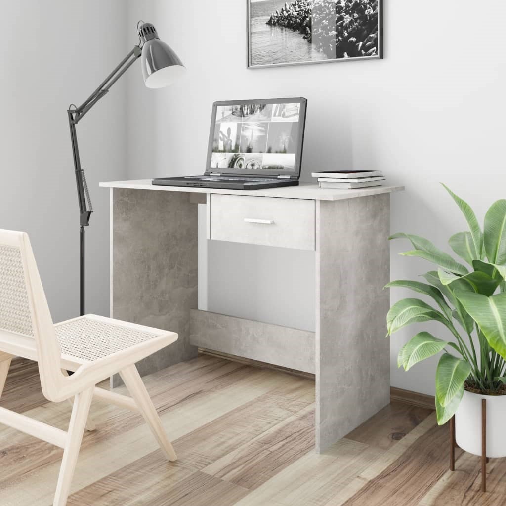 vidaXL Bureau Blanc 100 x 50 x 76 cm Bois d'ingénierie