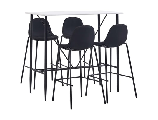 Lot de 2 chaises hautes en textile enduit et acier noir | Mobeventpro