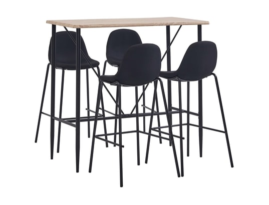 VIDAXL Vidaxl ensemble de bar 5 pcs tissu noir 3051192 VIDAXL Vidaxl ensemble de bar 5 pcs tissu noir 3051192