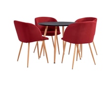 Vidaxl ensemble de salle à manger 5 pcs tissu rouge bordeaux Vidaxl ensemble de salle à manger 5 pcs tissu rouge bordeaux