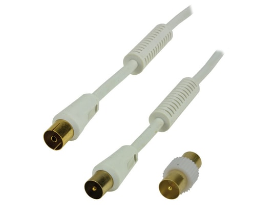 Câble d'antenne TV 9.5mm mâle / femelle avec ferrite - 90dB - 2m MCL MA