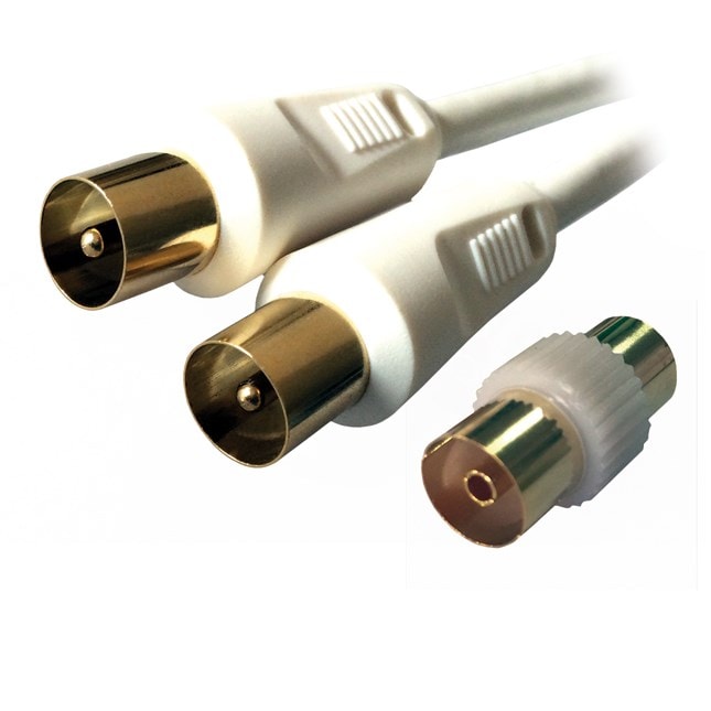 Lot De 5 Coupleurs Coaxiaux I Mâle/mâle 9.5mm - Adaptateur Pour Antenne TV/satellite, Rallonge Sans Faux Contacts, Marque Française - 10