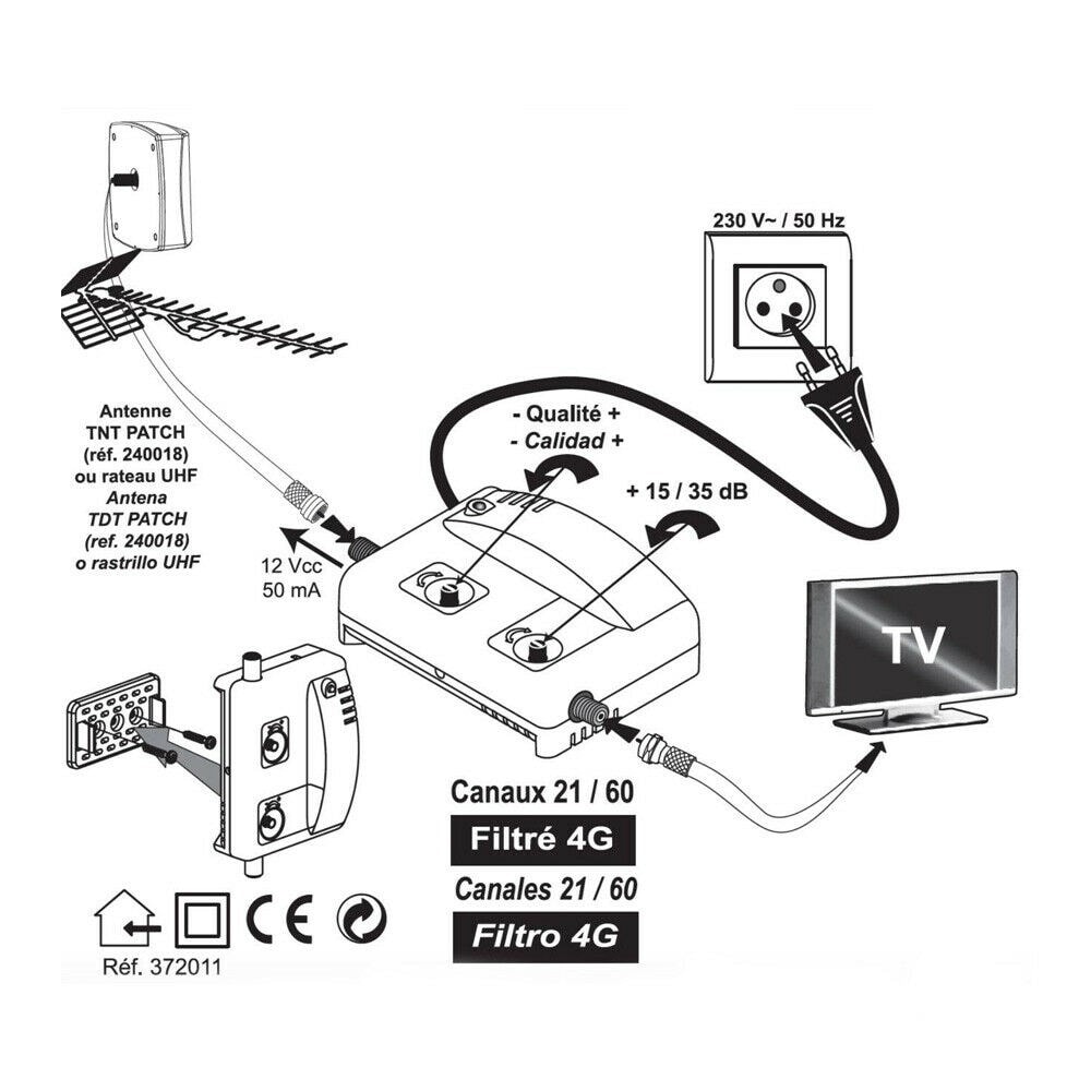 Diprogress Amplificatori da palo 4 ingressi 1 uscita - DPMA4130L