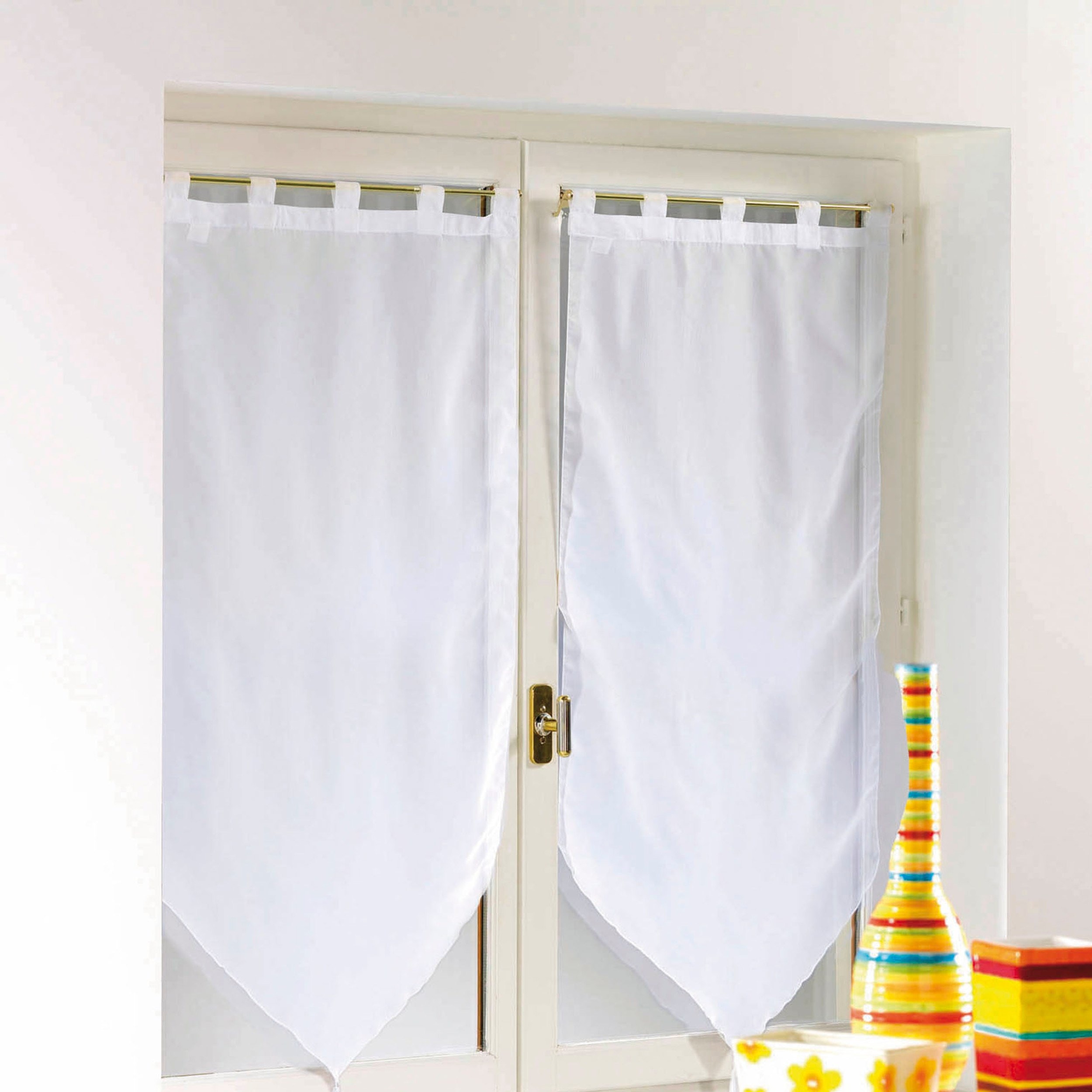 Voilages Passe-Tringle Luminea - Paire 2x70x200 Cm | Blanc | Luminette Douceur D'Intérieur