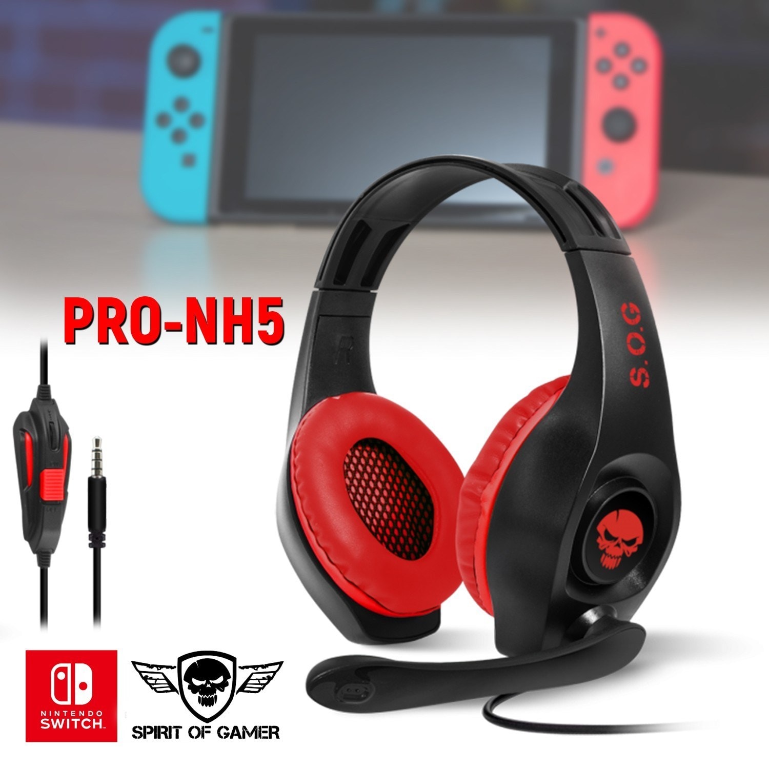 Casque PC Spirit Of Gamer Casque audio PRO NH5 pour Nintendo SWITCH -  Stéréo - 40mm
