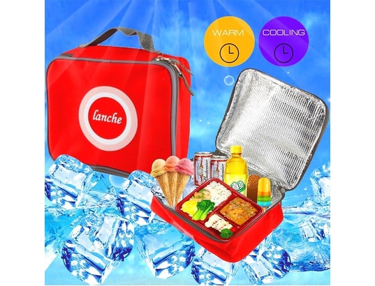 Sac isotherme repas glacière lunch box tissu water proof résistant poignée  rouge - yonis YONIS