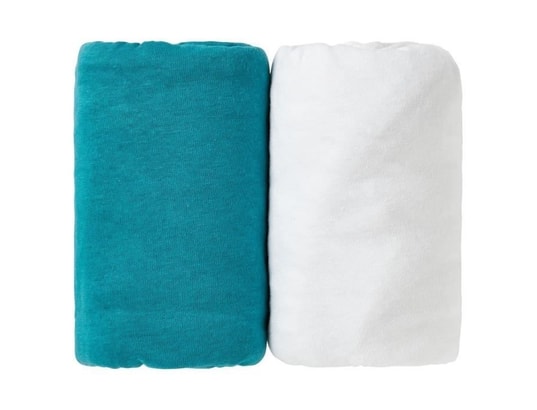 2 Draps Housse Bébé 60x120 Cm - Coton Doux Respirant, Hauteur Bonnets 15 Cm, Label Oeko-Tex, Blanc Et Blé