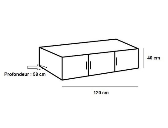 Armoire penderie 3 portes 2 tiroirs MALTA laquée blanc cassé L : 120 cm