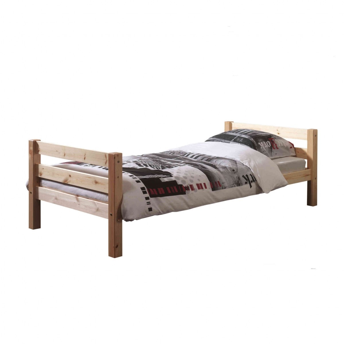 Sommier Kit Bois Massif Terre De Nuit 90x200 - Pin Naturel Avec Lattes Souples