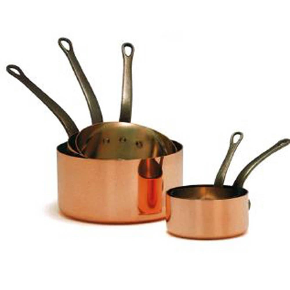 Serie de 5 casseroles cuivre etame 12/20 cm 1mm BAUMALU