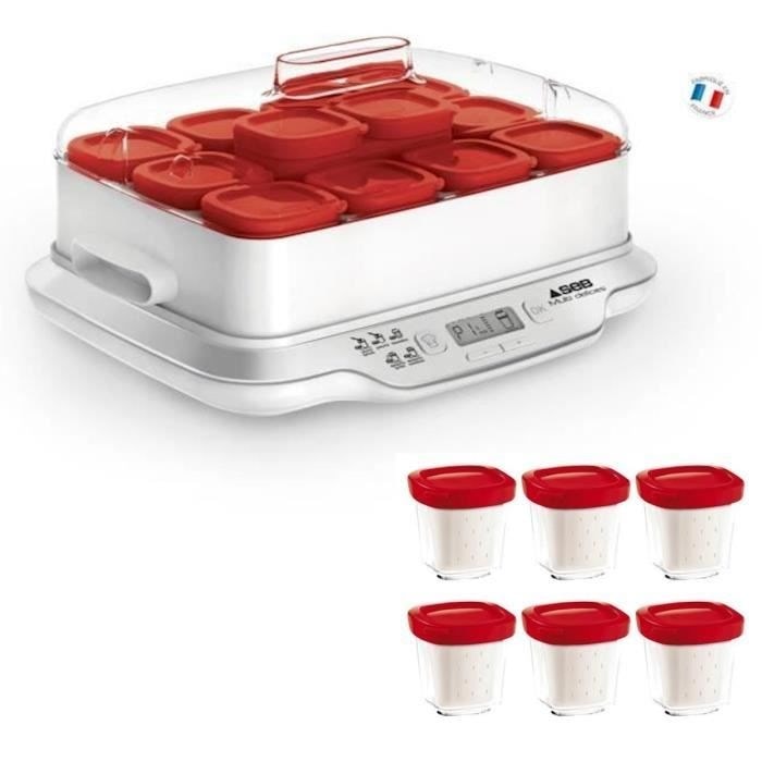 Seb yg661500 yaourtiere multidélices express 5 modes 12 pots + 6