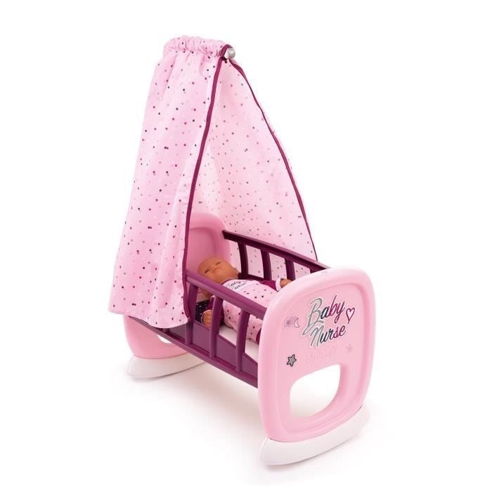 SMOBY - Baby Nurse Chaise haute pour poupon jusqu'à 42cm (non inclus) rose  - Smoby