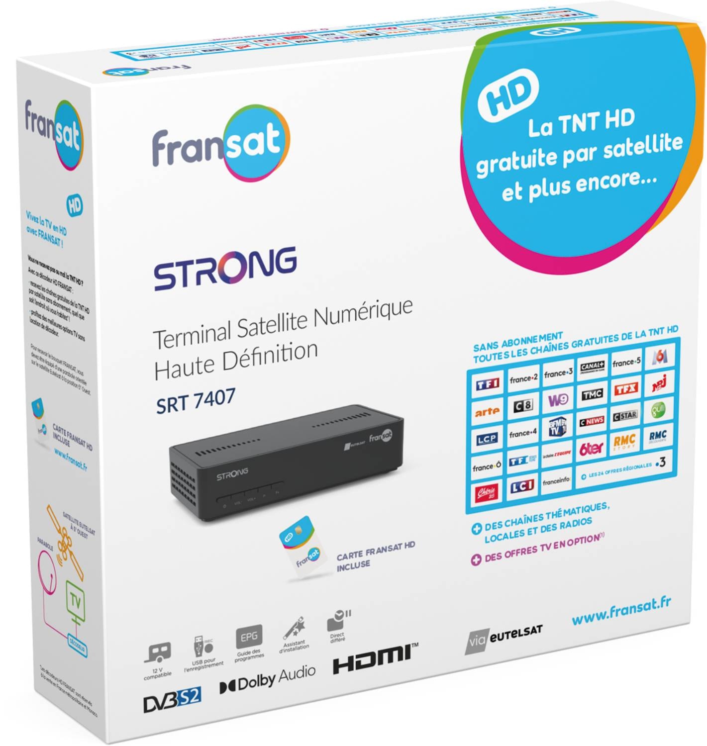 Achat Décodeur satellite TNT HD STRONG SRT7407 pas cher