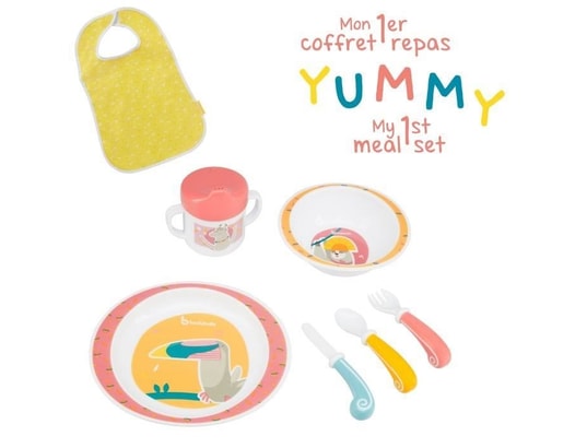 Badabulle Coffret Repas Yummy Corail Set Vaisselle 7 Pieces Bavoir Bebe Inclus Badabulle Ma 41ca3bada U4deu Pas Cher Ubaldi Com