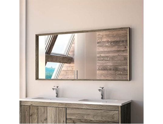 Miroir 120 cm en chêne grisé - refugia BYCA RE09120MI