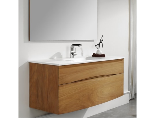 Meuble Suspendu Avec Vasque Integree En Solid Surface 90 Cm Iroko O Design Ma 16ca888meub Tpy31 Pas Cher Ubaldi Com