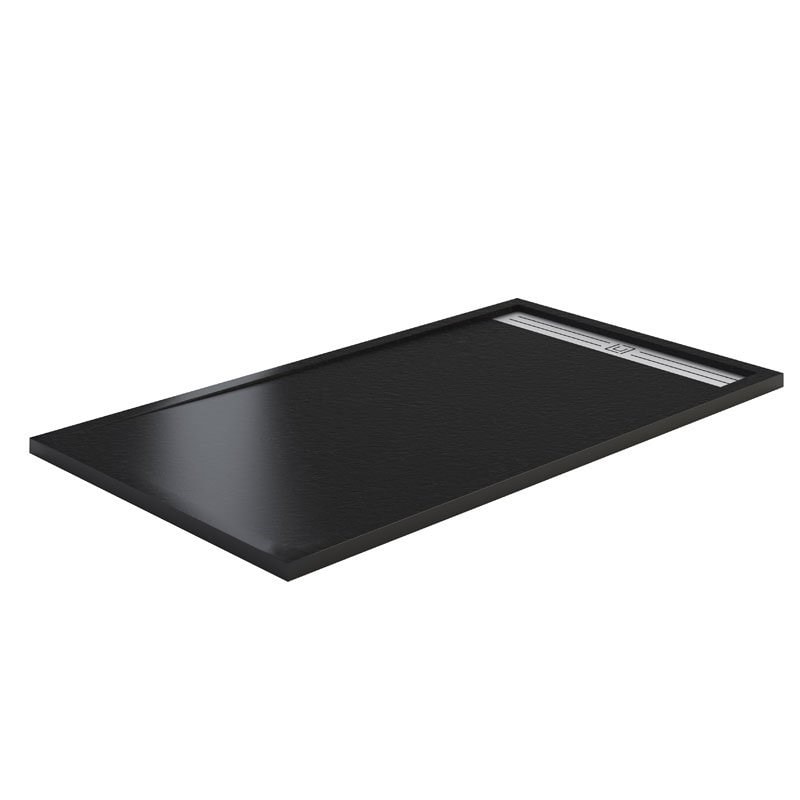 Receveur de douche extra plat 120x80 noir, receveur de douche 120x80 noir  Ardésia