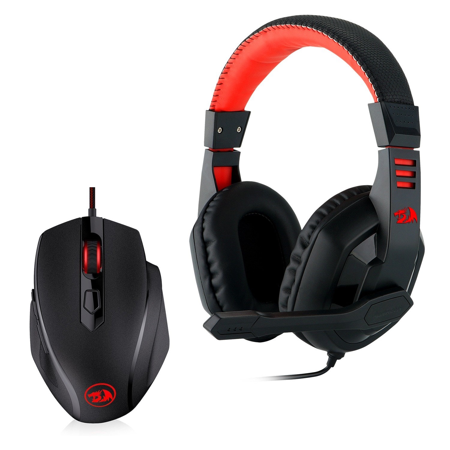 Pack Casque Micro Gamer PC Stéréo Filaire + Souris Réglable USB  Rétroéclairé LED