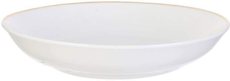 Assiette creuse en porcelaine avec liseré doré 21 cm Blanc