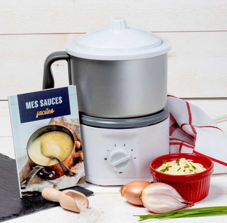 Saucier électrique 1l 600w blanc/gris 002017 SWEET ALICE Pas Cher