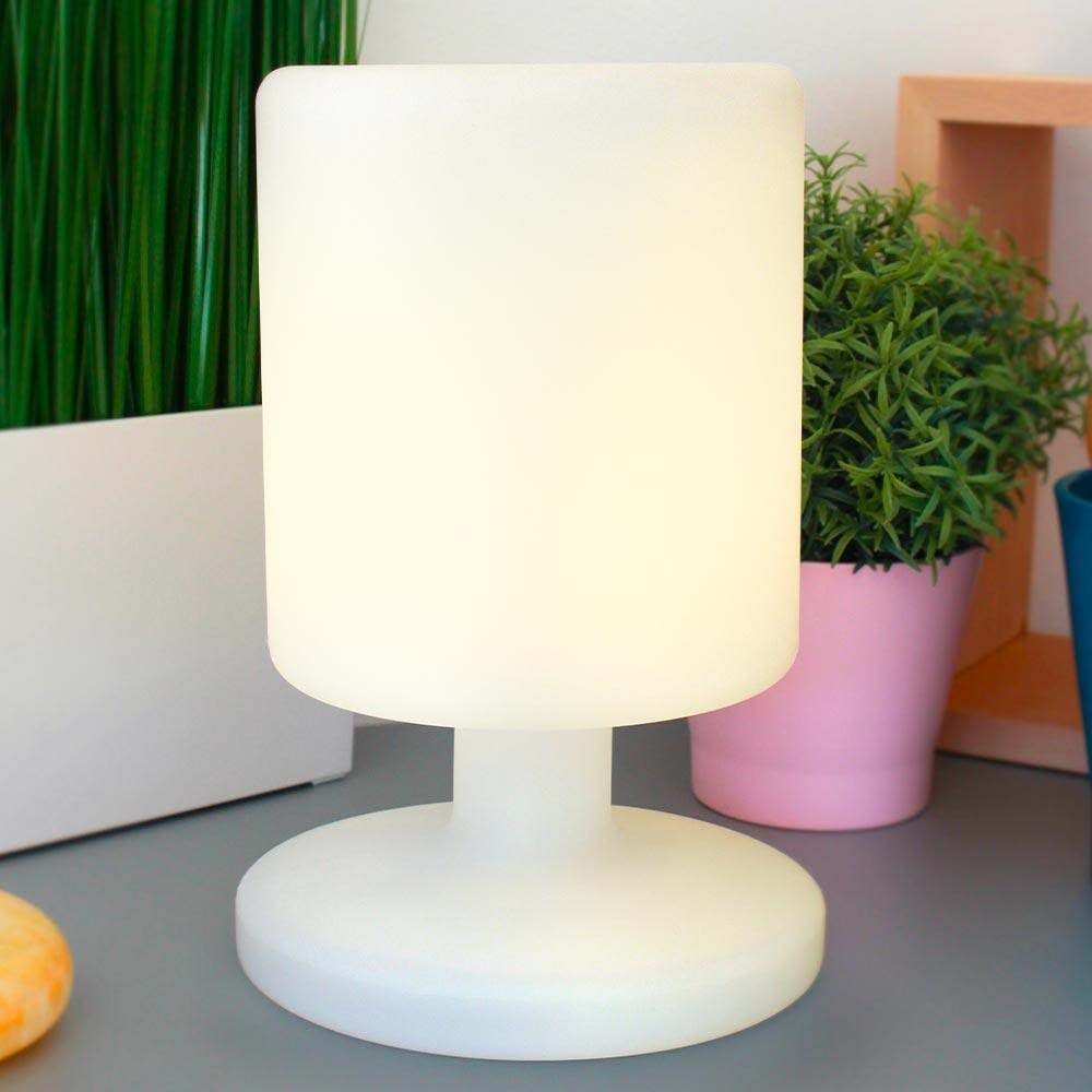 Lampe de table sans fil led lily w26 blanc polyéthylène h26cm LUMISKY LILY  W26 Pas Cher 