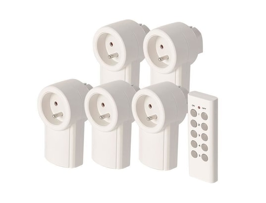 Kit 5 Prises Télécommandées SCS Sentinel - Portée 30m, 2300W Max, Pour Commande à Distance D'Appareils