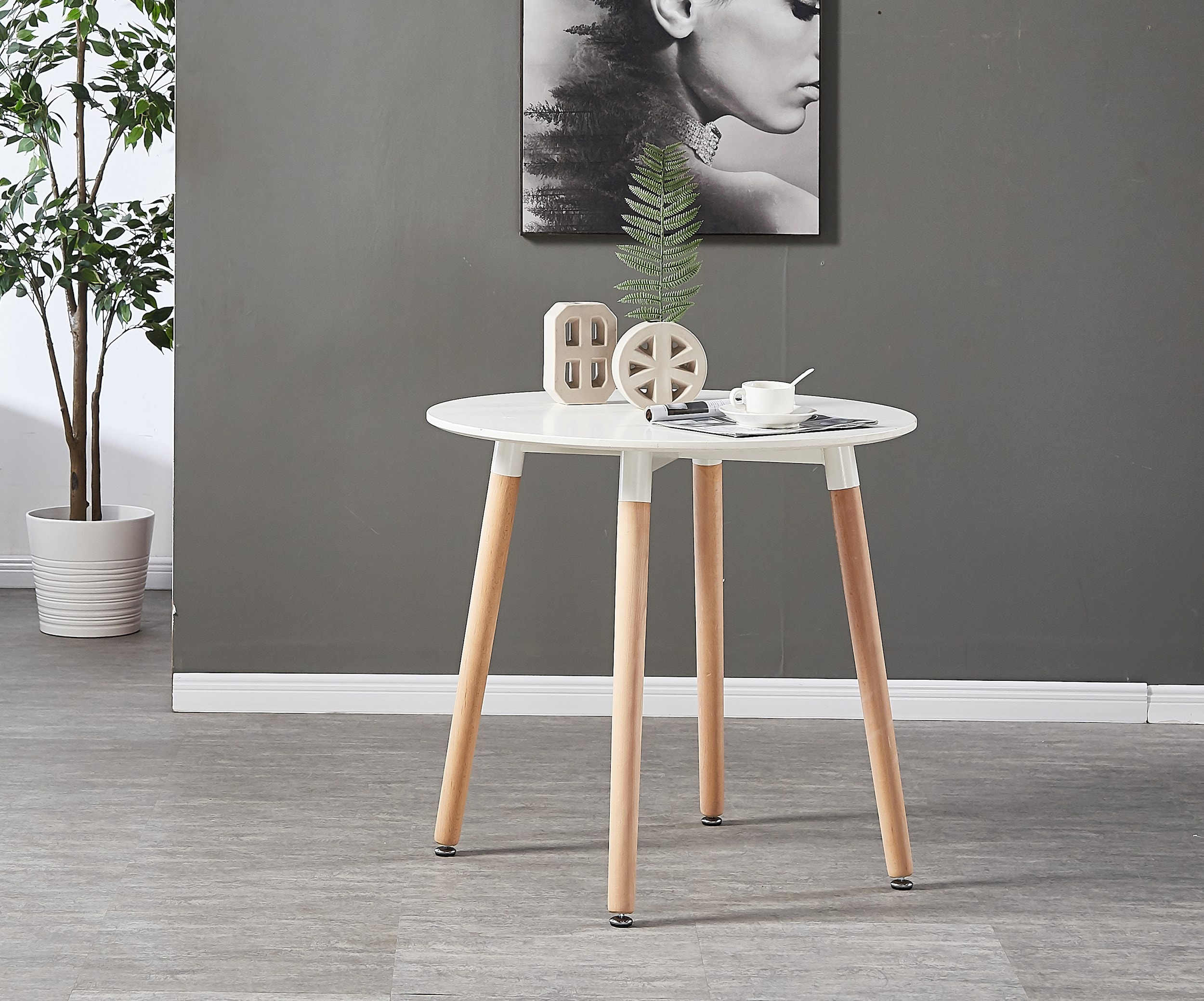 Ensemble salle à manger moderne lorenzo - table blanche + 4 chaises grises  - design scandinave LIFE INTERIORS