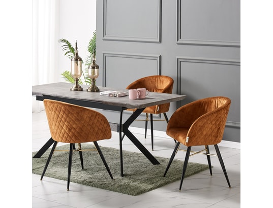 4 Chaises Sidney Grises TOPDECO Table Extensible Lino 