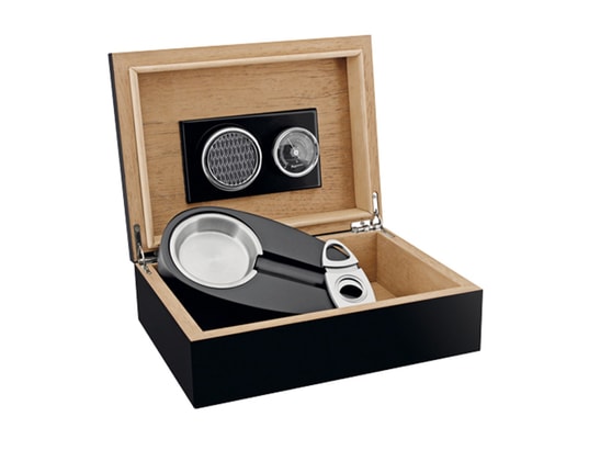 Boîte à Cigares En Bois De Cèdre - Hygromètre Intégré - Capacité 25-30 Cigares - Cadeau Luxe Pour Amateur