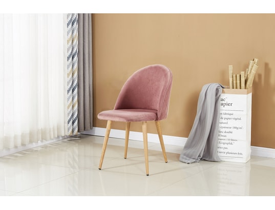Lucia - chaise en velours rose - inspiration scandinave - salle à manger,  cuisine, coiffeuse ou bureau LIFE INTERIORS