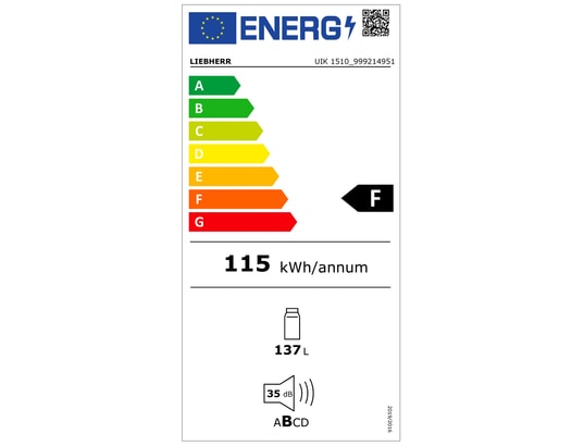 R/éfrig/érateurs 135 L, SN-ST Liebherr UIK 1510 Comfort Sous comptoir 135L r/éfrig/érateur