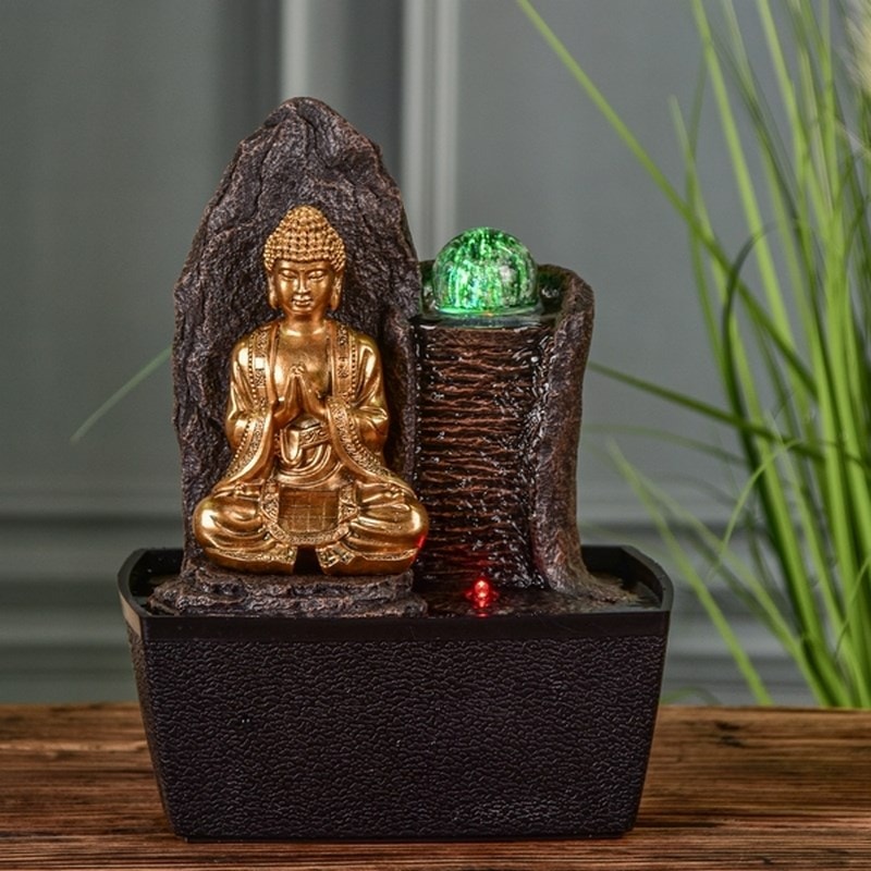 Fontaine d'intérieur bouddha haka avec eclairage led ZEN LIGHT Pas